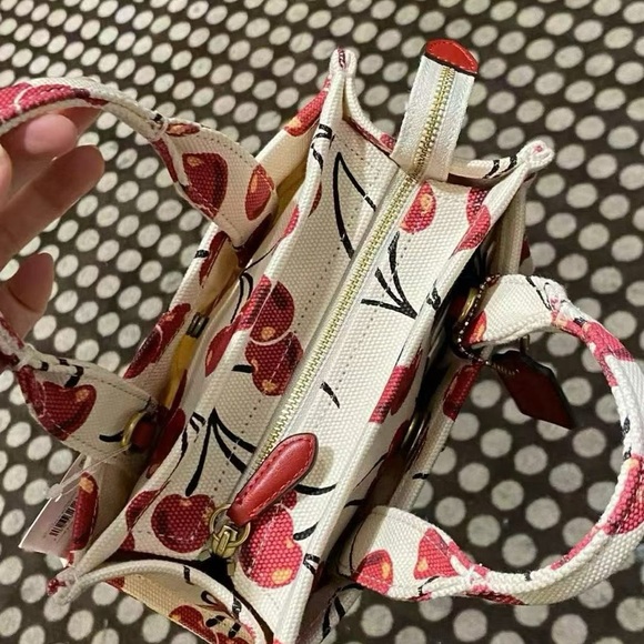 NWT Coach Cargo Mini Cherry Print Canvas Tote Bag 20 - Picture 17 of 17
